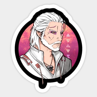 Witcher Geralt - Fiery Lilac Moon Sticker